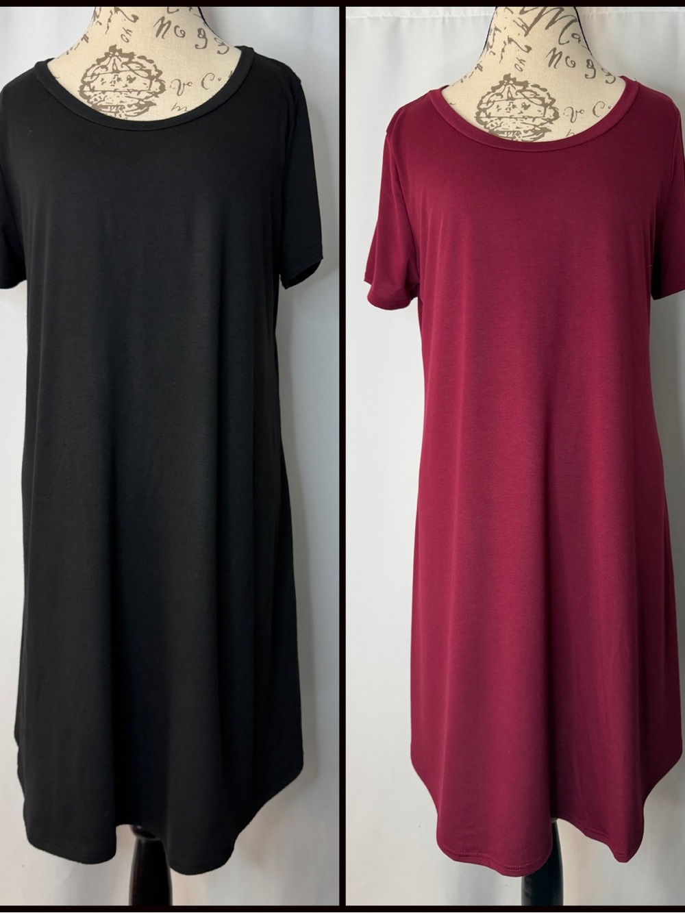 2 Scoop Neck Swing Dresses, 2XL
